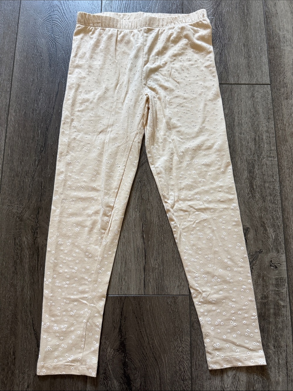 DKNY Cream Eyelet Floral Leggings for Kids